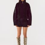 Marlow Faux Suede Jacket - Black