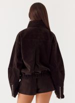 Marlow Faux Suede Jacket - Chocolate - 图片 4