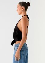 Mason Halter Neck Top - Black - 图片 3