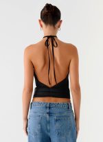 Mason Halter Neck Top - Black - 图片 4