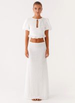 Megan Balloon Sleeve Top - White - 图片 2