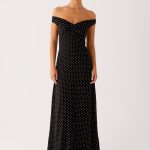 Melany Maxi Dress - Black Polka Dot