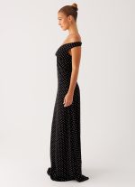 Melany Maxi Dress - Black Polka Dot - 图片 2