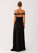 Melany Maxi Dress - Black Polka Dot - 图片 3