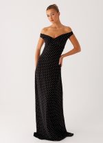 Melany Maxi Dress - Black Polka Dot - 图片 5