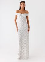 Melany Maxi Dress - White Polkadot - 图片 6