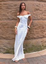 Melany Maxi Dress - White Polkadot - 图片 2