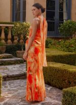 Melrose Satin Chiffon Maxi Dress - Sunset Floral - 图片 2