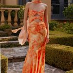 Melrose Satin Chiffon Maxi Dress - Sunset Floral