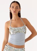Merinda Halter Top - Misty Blue - 图片 5