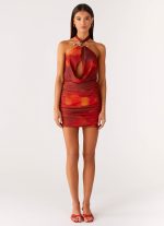 Midnight Ember Mini Dress - Scarlet Blur - 图片 4