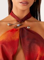 Midnight Ember Mini Dress - Scarlet Blur - 图片 6