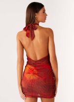 Midnight Ember Mini Dress - Scarlet Blur - 图片 5