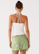 Midnight Tide Tie Side Mini Skirt - Green - 图片 3