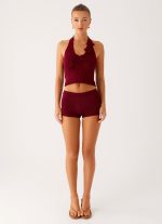 Miffy Crochet Top - Maroon - 图片 4