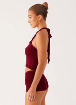 Miffy Crochet Top - Maroon - 图片 2