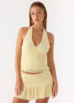Mimi Beaded Top - Yellow