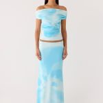 Moka Maxi Skirt - Blooming Blue
