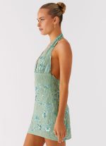 Monet Beaded Mini Dress - Mint - 图片 2
