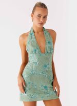 Monet Beaded Mini Dress - Mint - 图片 5