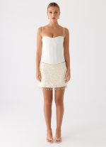 Moonlight Muse Mini Skirt - Ivory - 图片 5