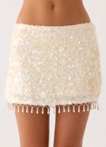 Moonlight Muse Mini Skirt - Ivory - 图片 9