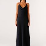 Morning Crush Cowl Maxi Dress - Black