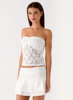 Moroder Low Rise Lace Mini Skirt - Cream - 图片 6