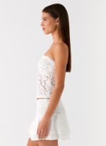 Moroder Strapless Lace Top - Cream - 图片 6