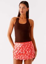Movie Star Mini Skirt - Mandarin Red - 图片 6