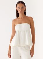 Nathan Denim Top - White