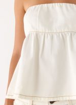 Nathan Denim Top - White - 图片 6