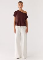 Neo Low Rise Wide Leg Denim Jeans - Ivory - 图片 2