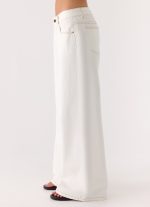 Neo Low Rise Wide Leg Denim Jeans - Ivory - 图片 3