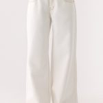 Neo Low Rise Wide Leg Denim Jeans - Ivory