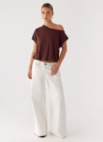 Neo Low Rise Wide Leg Denim Jeans - Ivory - 图片 5
