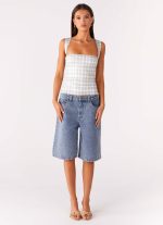 No Drama Strap Top - Grey Check - 图片 4