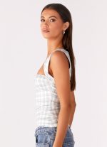 No Drama Strap Top - Grey Check - 图片 2
