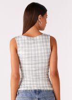 No Drama Strap Top - Grey Check - 图片 3
