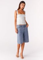 No Drama Strap Top - Grey Check - 图片 5