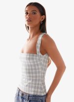 No Drama Strap Top - Grey Check - 图片 6