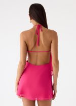 Nona Chiffon Mini Dress - Fuchsia - 图片 3