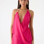 Nona Chiffon Mini Dress - Fuchsia