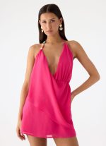 Nona Chiffon Mini Dress - Fuchsia - 图片 5