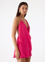 Nona Chiffon Mini Dress - Fuchsia - 图片 6