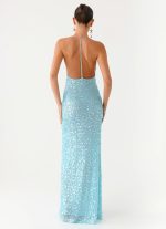 Ocean Views Sequin Maxi Dress - Blue - 图片 5