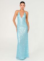 Ocean Views Sequin Maxi Dress - Blue - 图片 7