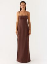 Off The Table Linen Maxi Dress - Chocolate - 图片 2