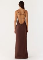 Off The Table Linen Maxi Dress - Chocolate - 图片 3
