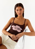 Ofira Knit Tank Top - Espresso Meadow - 图片 6